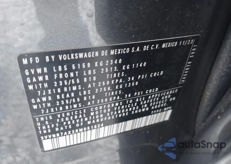 2024 Volkswagen Tiguan 2.0T Se/2.0T Wolfsburg Edition from USA, damaged, VIN 3VVNB7AX2RM051824